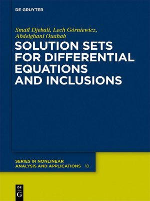 cover image of Solution Sets for Differential Equations and Inclusions